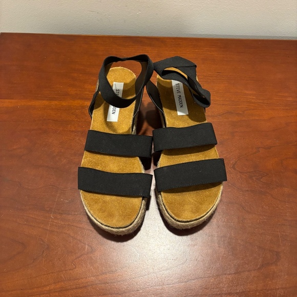 Steve Madden Women's Kimmie Platform Espadrille Sandals in Black Size 8 - Picture 2 of 8